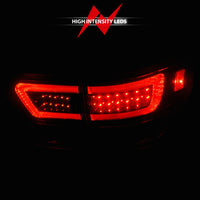 Thumbnail for ANZO 11-13 Jeep Grand Cherokee LED Taillights w/ Lightbar Black Housing/Clear Lens 4pcs