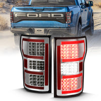 Thumbnail for ANZO 2018-2019 Ford F-150 LED Taillight Chrome (Red Light Bar) (w/ Sequential)