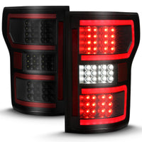 Thumbnail for ANZO 18-19 Ford F-150 LED Taillight Black Housing Clear Lens Red Light Bar W/Sequential