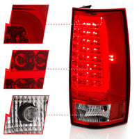 Thumbnail for ANZO 2007-2014 Chevy Tahoe LED Taillight Plank Style Chrome With Red/Clear Lens