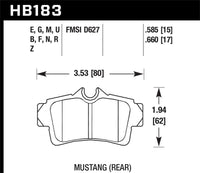Thumbnail for Hawk 01 Ford Mustang Bullitt / 94, 96-99, 01, 03-04 Cobra / 03-04 Mach 1 DTC-60 Race Rear Brake Pads