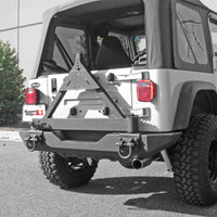 Thumbnail for Rugged Ridge Tire Carrier XHD Rear Bumper 76-06 Jeep CJ / Jeep Wrangler
