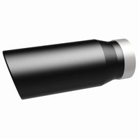 Thumbnail for MagnaFlow Tip Stainless Black Coated Single Wall Round Single Outlet 5in Dia 4in Inlet 13in L