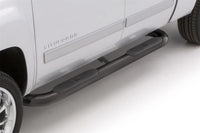 Thumbnail for Lund 01-13 Chevy Silverado 1500 Crew Cab (Body Mount) 4in. Oval Curved Steel Nerf Bars - Black