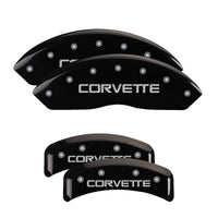 Thumbnail for MGP 4 Caliper Covers Engraved F & R C4/Corvette Black Finish Silver Char 1988 Chevrolet Corvette