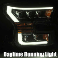Thumbnail for AlphaRex 17-20 Ford Raptor NOVA LED Proj Headlights Plank Style Matte Black w/Activ Light/Seq Signal