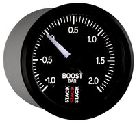 Thumbnail for Autometer Stack 52mm -1 to +2 Bar (Incl T-Fitting) Pro Stepper Motor Boost Pressure Gauge - Black