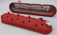 Thumbnail for Granatelli 96-22 GM LS Tall Valve Cover w/Integral Angled Coil Mounts - Red Wrinkle (Pair)