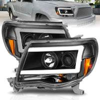 Thumbnail for ANZO 05-09 Toyota Tacoma Projector Light Bar Style Headlights w/ C Light Bar