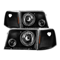 Thumbnail for Xtune Ford Ranger 93-97 Projector Headlights w/ Corner Lights Black PRO-JH-FR93-SET-BK