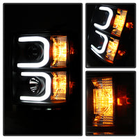 Thumbnail for Spyder Chevy Silverado 1500 14-16 Projector Headlights Light Bar DRL Blk PRO-YD-CS14-LBDRL-BK