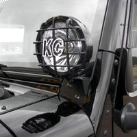 Thumbnail for KC HiLiTES 07-18 Jeep JK A-Pillar Windshield Light Mount Bracket Set (Pair) - Black