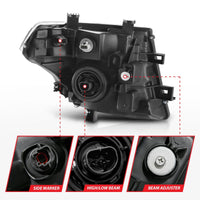 Thumbnail for ANZO 2005-2008 Nissan Pathfinder Crystal Headlight Chrome Amber (OE Replacement)