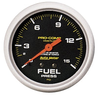 Thumbnail for Autometer Liquid Filled Mechanical 66.7mm 0-15 PSI Fuel Pressure Gauge