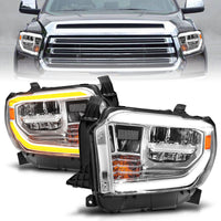 Thumbnail for ANZO 2014-2021 Toyota Tundra LED Crystal Headlights w/ Switchback Chrome Housing w/ DRL