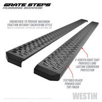 Thumbnail for Westin Grate Steps Running Boards 90 in - Textured Black