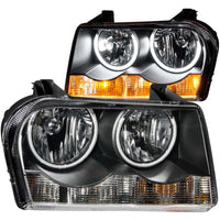 Thumbnail for ANZO 2005-2010 Chrysler 300 Crystal Headlights w/ Halo Black (CCFL)