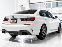 Thumbnail for AWE Tuning 2019+ BMW M340i (G20) Non-Resonated Touring Edition Exhaust - Quad Diamond Black Tips