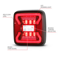 Thumbnail for ANZO 18-19 Jeep Wrangler JL LED Taillights Black