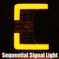 Thumbnail for AlphaRex 17-19 Ford F-250 SD NOVA LED Proj Headlights Plank Style Chrome w/Activ Light/Seq Signal