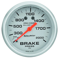Thumbnail for AutoMeter Gauge Brake Press 2-5/8in. 2000PSI Liquid Filled Mech Ultra-Lite