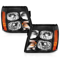 Thumbnail for ANZO 2003-2006 Cadillac Escalade Crystal Headlight Black Amber