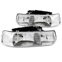Thumbnail for ANZO 1999-2002 Chevrolet Silverado 1500 Crystal Headlights Chrome
