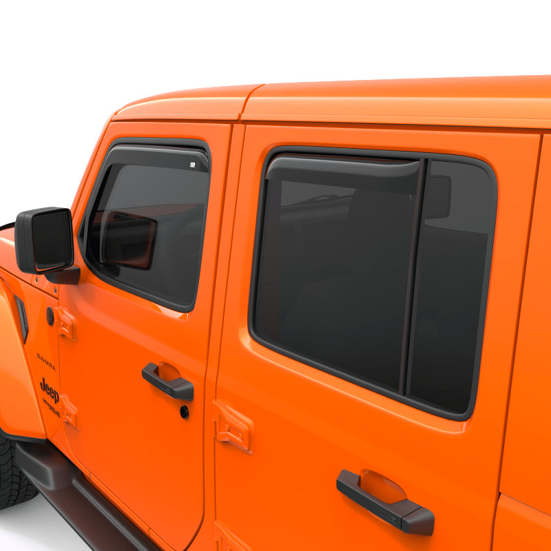 EGR 2018 jeep Wrangler JL SlimLine In-Channel WindowVisors Set of 4 - Dark Smoke