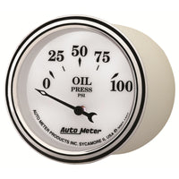 Thumbnail for AutoMeter Gauge Oil Press 2-1/16in. 100PSI Elec Old Tyme White II