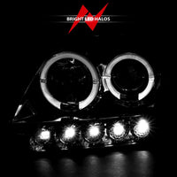 Thumbnail for ANZO 1997.5-2003 Ford F-150 Projector Headlights w/ Halo and LED Chrome 1pc