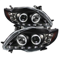 Thumbnail for Spyder Toyota Corolla 09-10 Projector Headlights LED Halo DRL Blk High H1 Low H1 PRO-YD-TC09-DRL-BK