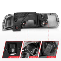 Thumbnail for ANZO 1999-2002 Chevrolet Silverado 1500 Crystal Headlights Chrome