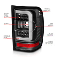 Thumbnail for ANZO 2001-2011 Ford  Ranger LED Tail Lights w/ Light Bar Black Housing Clear Lens