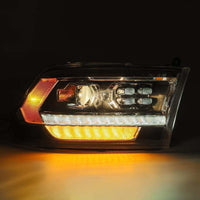 Thumbnail for AlphaRex 09-18 Dodge Ram 2500 LUXX LED Proj Headlights Plank Style Black w/Activ Light/DRL