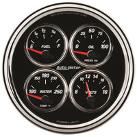 Thumbnail for AutoMeter Gauge Quad 5in. 240 Ohm(e) to 33 Ohm(f) Elec Designer Black II