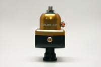 Thumbnail for Fuelab 555 Carb Adjustable FPR Blocking 10-25 PSI (1) -8AN In (2) -8AN Out - Gold