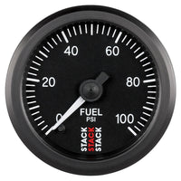 Thumbnail for Autometer Stack 52mm 0-100 PSI 1/8in NPTF Male Pro Stepper Motor Fuel Pressure Gauge - Black