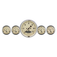 Thumbnail for Autometer Antique Beige 5 Piece Kit 3-3/8in & 2-1/16 Elec. Speedometer Gauges