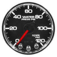 Thumbnail for Autometer Spek-Pro Gauge Water Press 2 1/16in 120psi Stepper Motor W/Peak & Warn Blk/Chrm