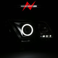 Thumbnail for ANZO 2010-2014 Ford Mustang Projector Headlights w/ Halo Black (CCFL)