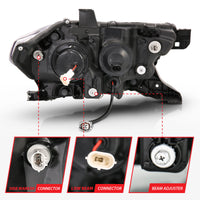 Thumbnail for ANZO 2016-2017 Toyota Tacoma Projector Headlights w/ Plank Style Design Chrome/Amber w/ DRL