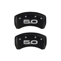 Thumbnail for MGP 4 Caliper Covers Engraved Front 2015/Mustang Engraved Rear 2015/50 Red finish silver ch