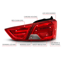 Thumbnail for ANZO 14-18 Chevrolet Impala LED Taillights Red/Clear
