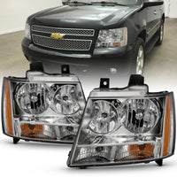 Thumbnail for ANZO 2007-2014 Chevy TahOE Crystal Headlight Chrome Amber(OE)