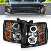 Thumbnail for ANZO 2007-2013 Chevrolet Silverado 1500 Projector Headlights w/ Halo Black