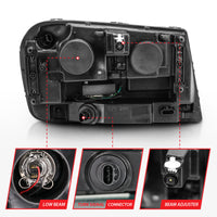 Thumbnail for ANZO 2006-2009 Chevrolet Trailblazer Projector Headlights w/ Plank Style Design Black w/ Amber