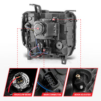 Thumbnail for ANZO 14-15 GMC Sierra 1500/2500HD/3500HD Plank Style Projector Headlight - Chrome Housing