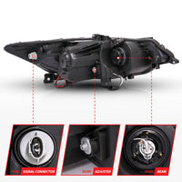 Thumbnail for ANZO 2009-2012 Acura Tsx Projector Headlights w/ Halo Black (CCFL) (HID Compatible)