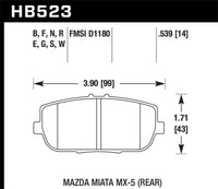 Thumbnail for Hawk 06-10 Mazda Miata Mx-5 Base Blue 9012 Race Rear Brake Pads