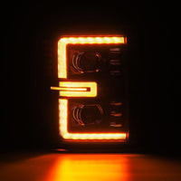 Thumbnail for AlphaRex 08-10 Ford F250-550 LUXX-Series LED Projector Headlights Black w/Activ Light/Seq Signal